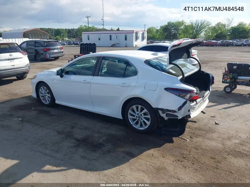Auction sale of the 2021 Toyota Camry , vin: 4T1C11AK7MU484548, lot number: 44882803