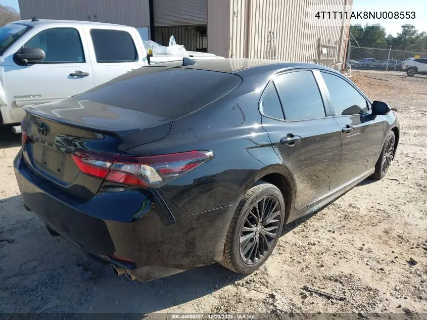 Auction sale of the 2022 Toyota Camry , vin: 4T1T11AK8NU008553, lot number: 44006257