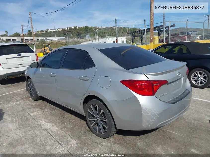 Auction sale of the 2018 Toyota Corolla , vin: 5YFBURHE3JP836877, lot number: 44477210
