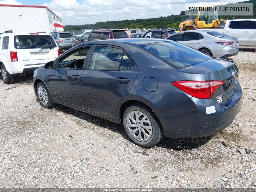 Auction sale of the 2018 Toyota Corolla , vin: 5YFBURHE5JP790338, lot number: 45347196