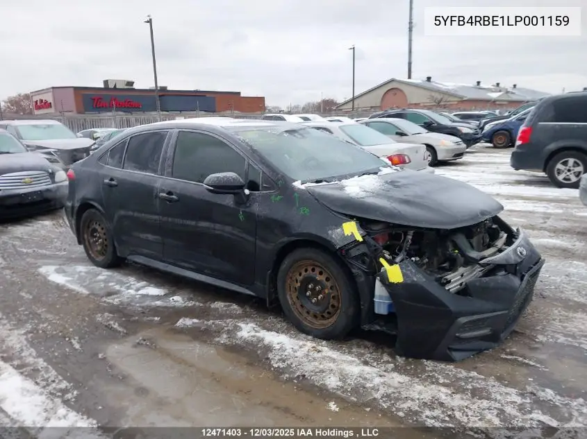 Auction sale of the 2020 Toyota Corolla , vin: 5YFB4RBE1LP001159, lot number: 12471403