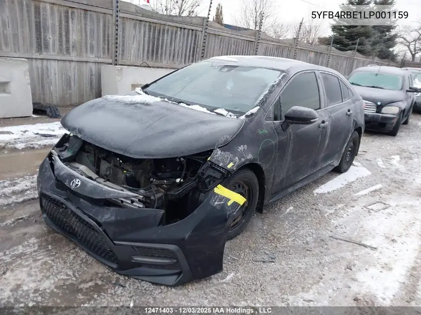 Auction sale of the 2020 Toyota Corolla , vin: 5YFB4RBE1LP001159, lot number: 12471403