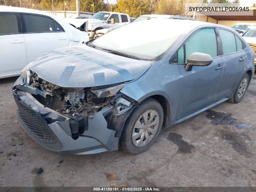 Auction sale of the 2020 Toyota Corolla , vin: 5YFDPRAE1LP006945, lot number: 41159191