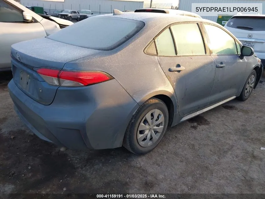 Auction sale of the 2020 Toyota Corolla , vin: 5YFDPRAE1LP006945, lot number: 41159191
