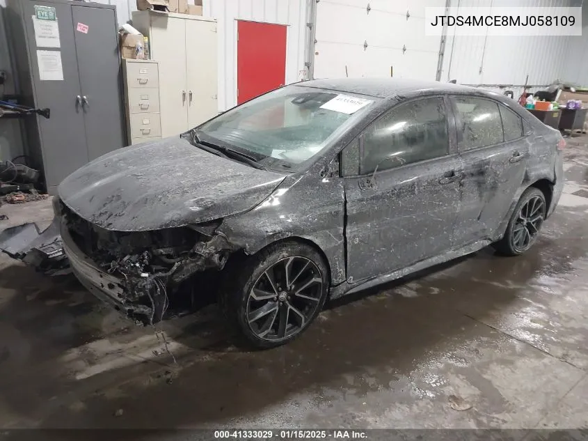 Auction sale of the 2021 Toyota Corolla , vin: JTDS4MCE8MJ058109, lot number: 41333029
