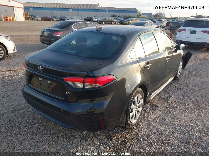 Auction sale of the 2022 Toyota Corolla , vin: 5YFEPMAE4NP370609, lot number: 38021400