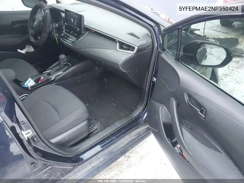 Auction sale of the 2022 Toyota Corolla , vin: 5YFEPMAE2NP350424, lot number: 44013586