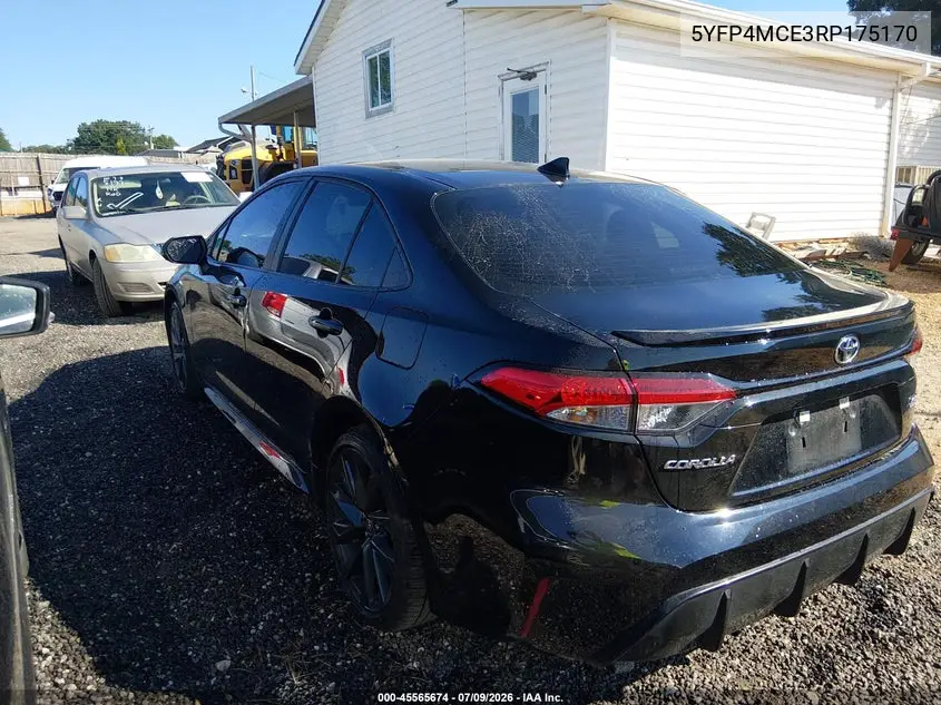 Auction sale of the 2024 Toyota Corolla , vin: 5YFP4MCE3RP175170, lot number: 45565674