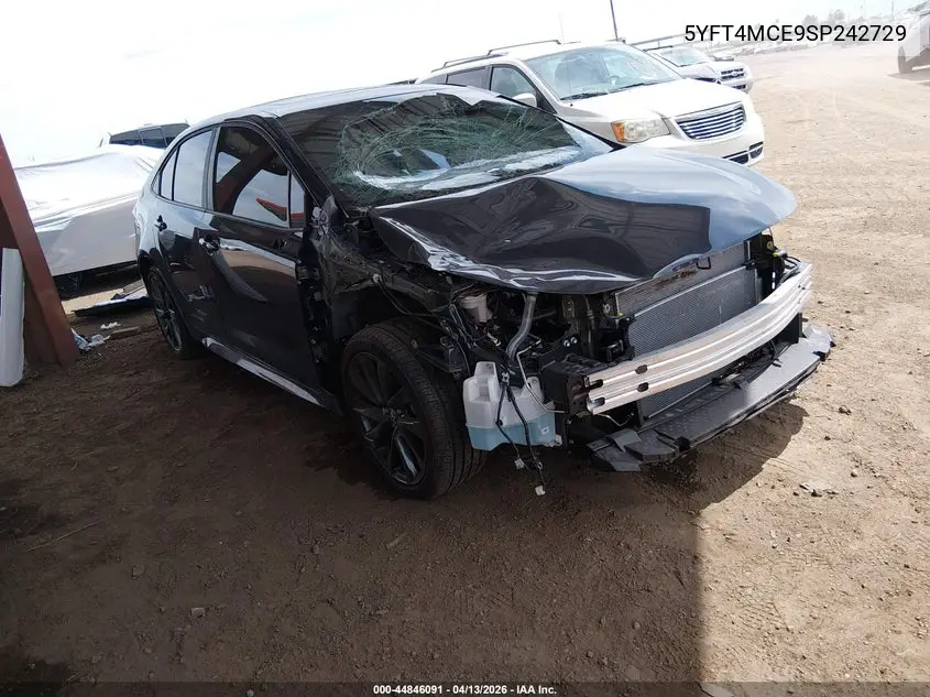 Auction sale of the 2025 Toyota Corolla , vin: 5YFT4MCE9SP242729, lot number: 44846091