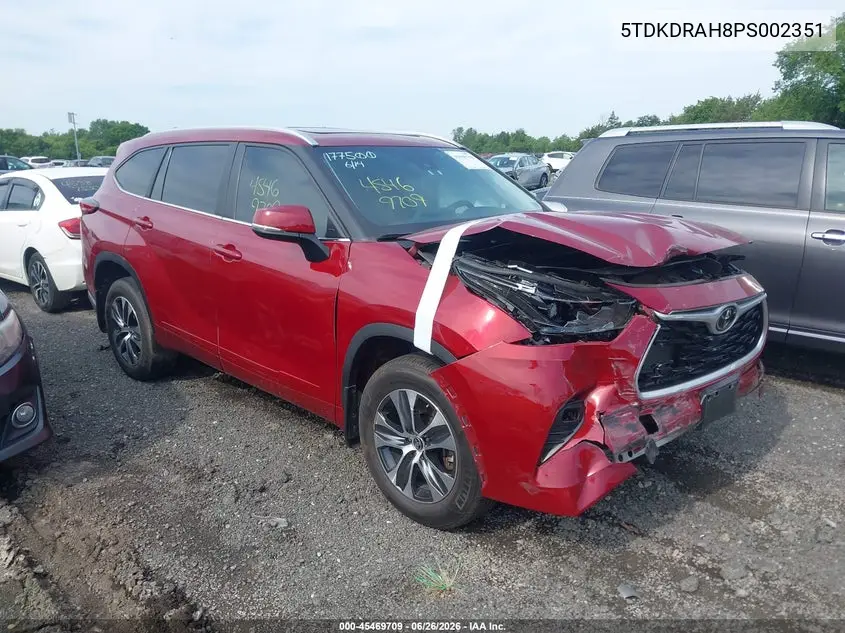 Auction sale of the 2023 Toyota Highlander , vin: 5TDKDRAH8PS002351, lot number: 45469709