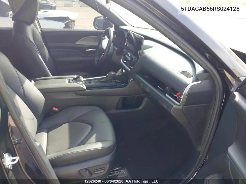 Auction sale of the 2024 Toyota Highlander , vin: 5TDACAB56RS024128, lot number: 12626240
