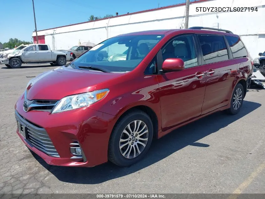 Auction sale of the 2020 Toyota Sienna , vin: 5TDYZ3DC7LS027194, lot number: 39791579
