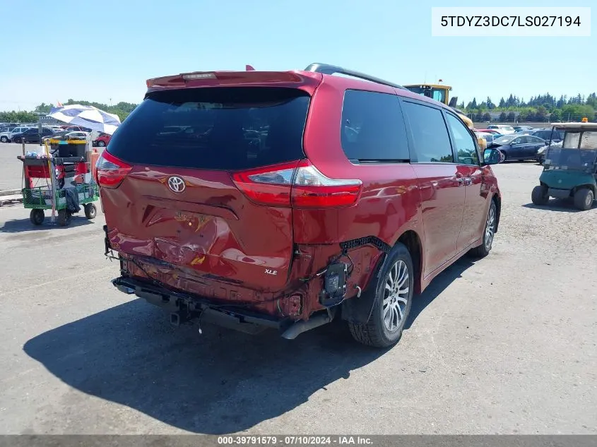 Auction sale of the 2020 Toyota Sienna , vin: 5TDYZ3DC7LS027194, lot number: 39791579