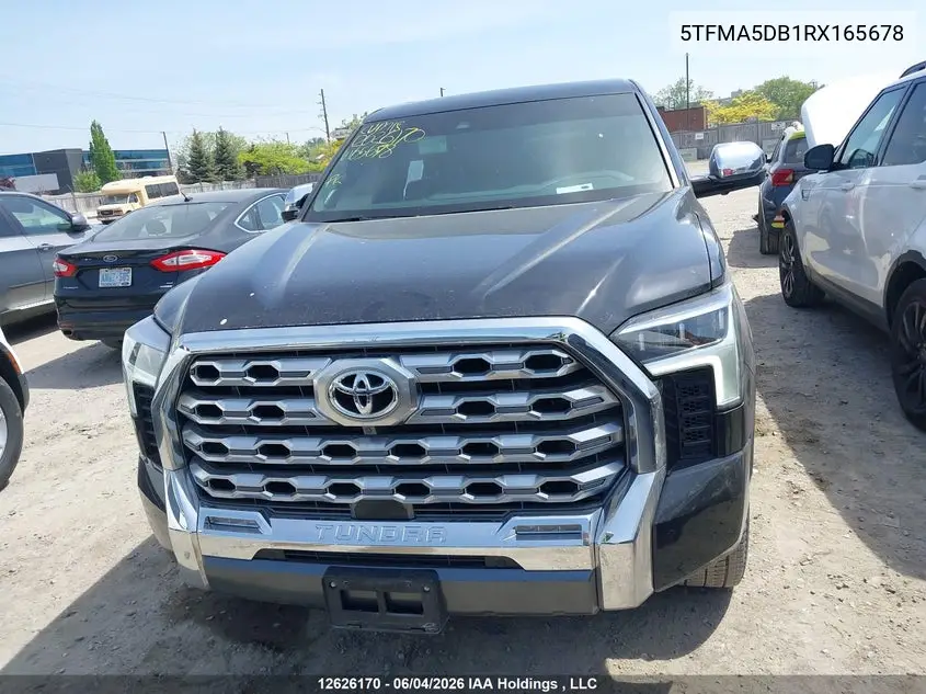 Auction sale of the 2024 Toyota Tundra , vin: 5TFMA5DB1RX165678, lot number: 12626170