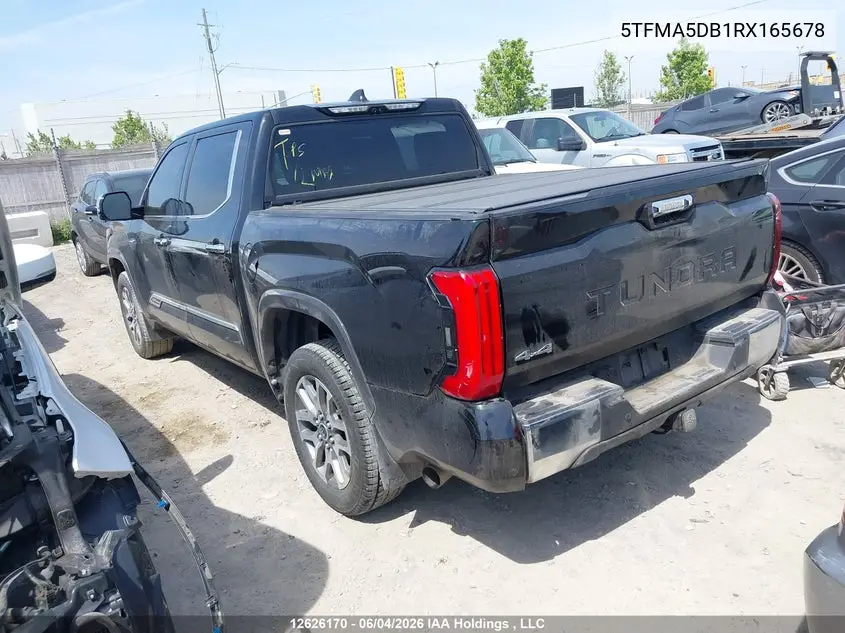 Auction sale of the 2024 Toyota Tundra , vin: 5TFMA5DB1RX165678, lot number: 12626170