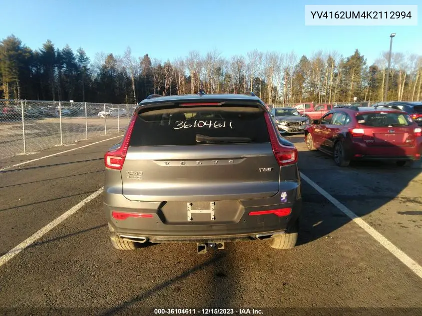 Auction sale of the 2019 Volvo XC40 , vin: YV4162UM4K2112994, lot number: 36104611