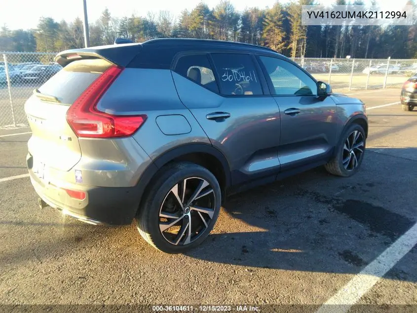 Auction sale of the 2019 Volvo XC40 , vin: YV4162UM4K2112994, lot number: 36104611