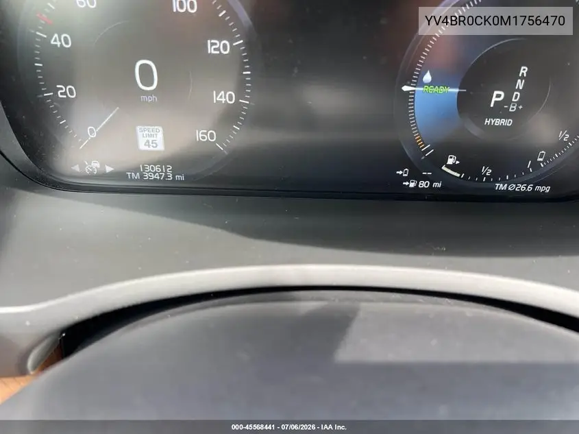 Auction sale of the 2021 Volvo XC90 , vin: YV4BR0CK0M1756470, lot number: 45568441