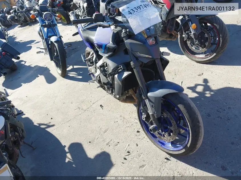 Auction sale of the 2024 Yamaha mt , vin: JYARN94E1RA001132, lot number: 43397495